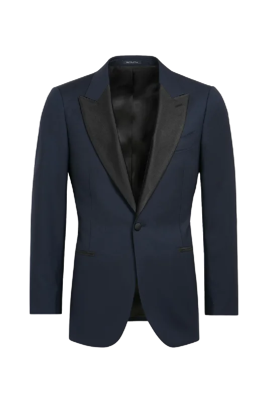 Navy Blue Wool Single Breasted 3-Piece Suit