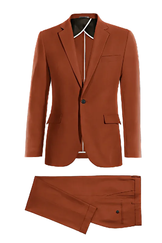 Orange Slim fit 2 piece 1-Button Suit