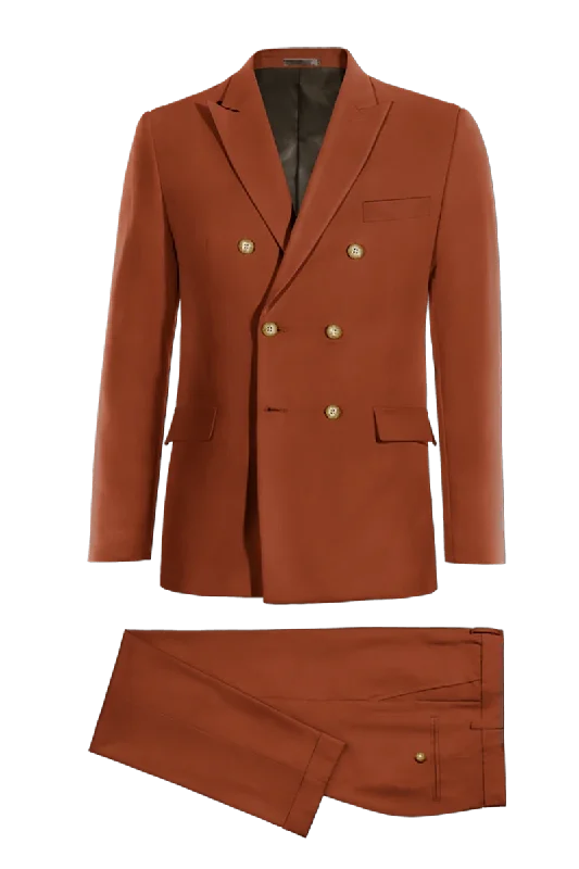 Orange Slim fit 2 piece Double Breasted Suit