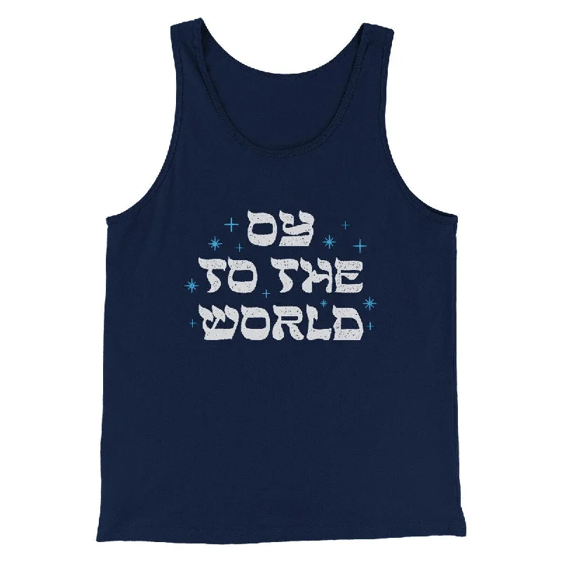 Oy To The World Funny Hanukkah Men/Unisex Tank Top