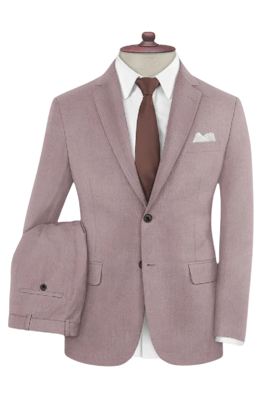 Pink Solid 2-Button Suit