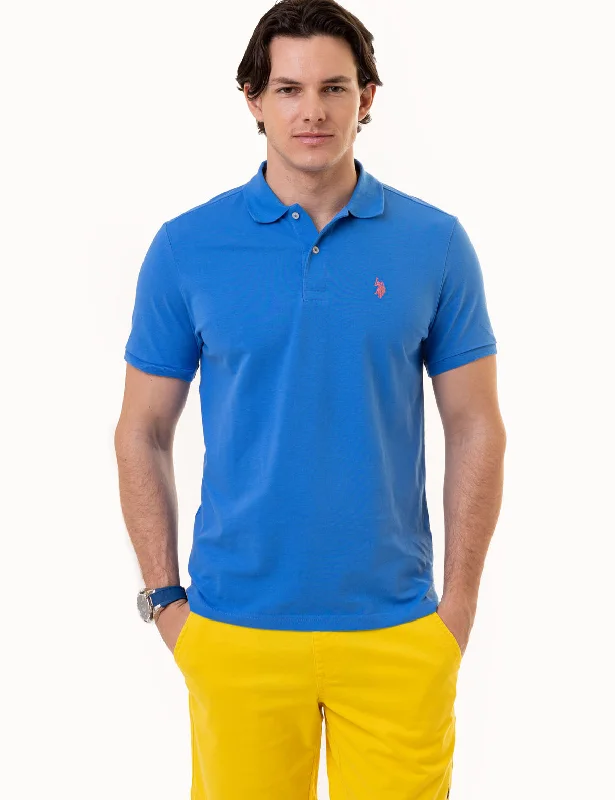 SOLID PIQUE SMALL LOGO POLO SHIRT