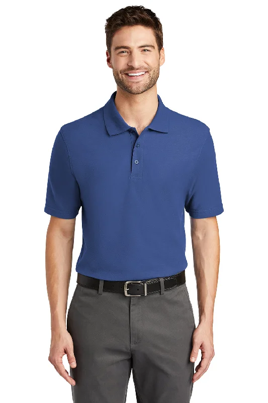 Port Authority Mens Moisture Wicking Short Sleeve Polo Shirt - Royal Blue