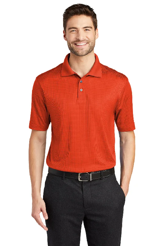 Port Authority Mens Performance Moisture Wicking Short Sleeve Polo Shirt - Autumn Orange