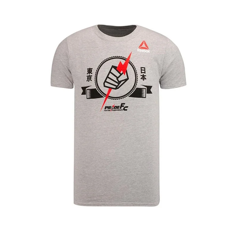 Reebok Mens Pride Fist Bolt Graphic T-Shirt, Grey, Small