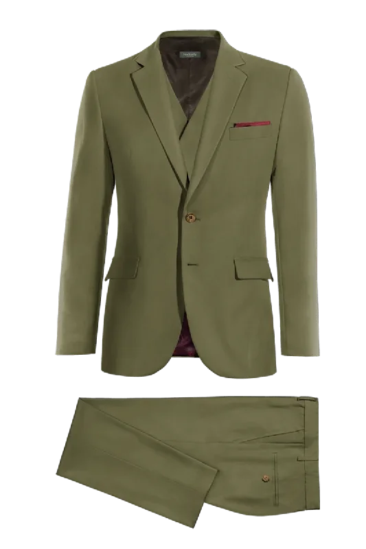 Sage Green Slim fit 3 piece 2-Button Suit