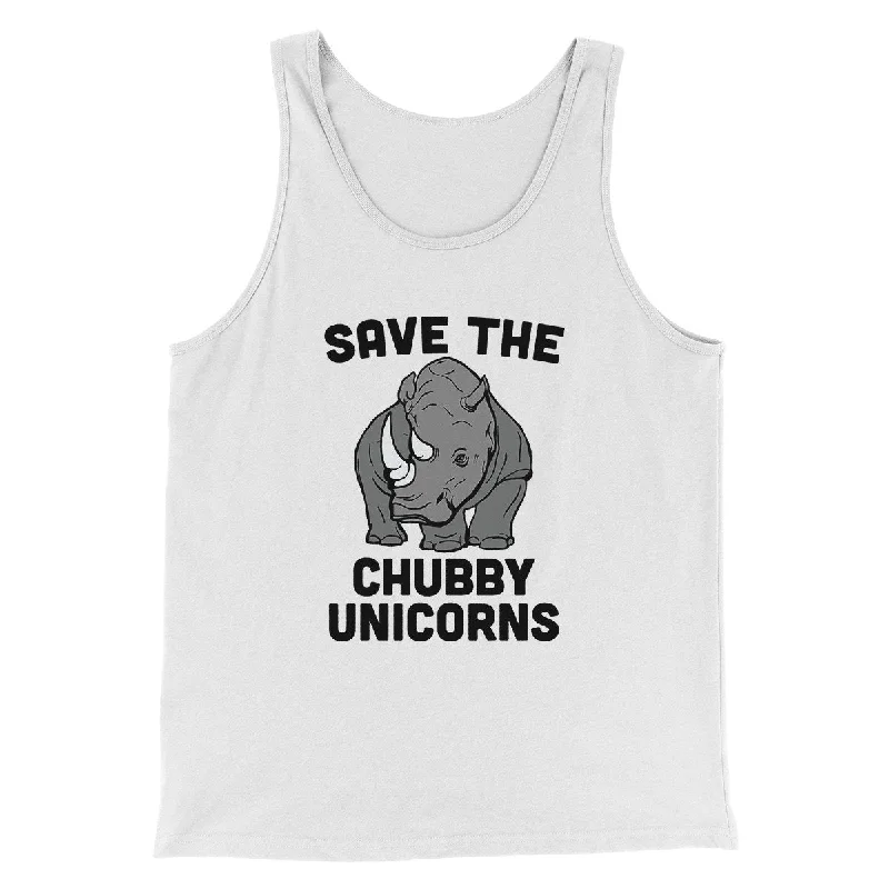 Save The Chubby Unicorns Funny Men/Unisex Tank Top