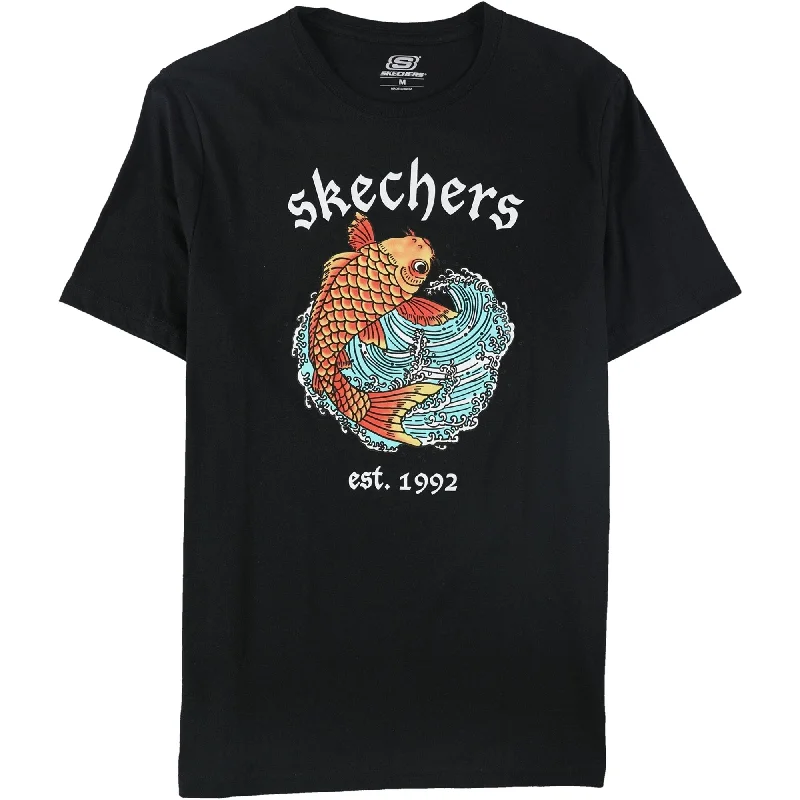 Skechers Mens Koi Wave Graphic T-Shirt, Black, Small