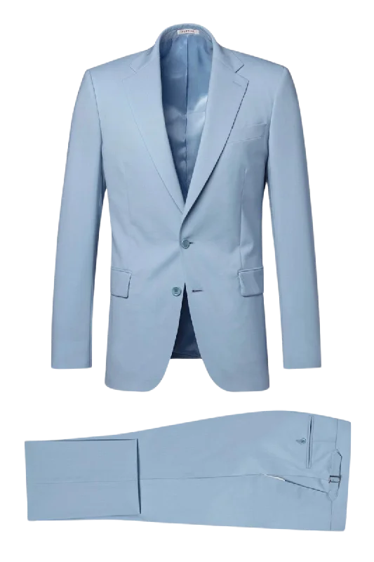 Sky Blue Slack 2 piece 2-Button Suit