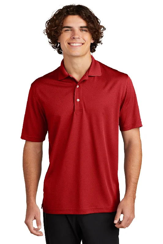 Sport-Tek Mens Dri-Mesh Moisture Wicking Short Sleeve Polo Shirt - Red