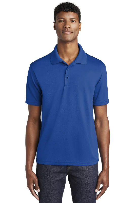 Sport-Tek Mens RacerMesh Moisture Wicking Short Sleeve Polo Shirt - True Royal Blue