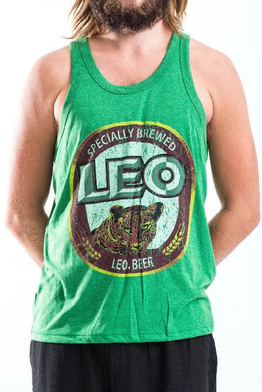 Vintage Style Leo Beer Tank Top in Green