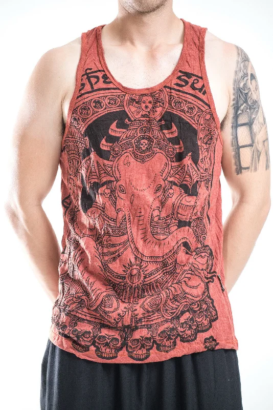 Mens Batman Ganesh Tank Top in Brick