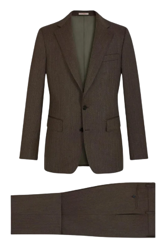 Taupe Brown Slack 2 piece 2-Button Suit