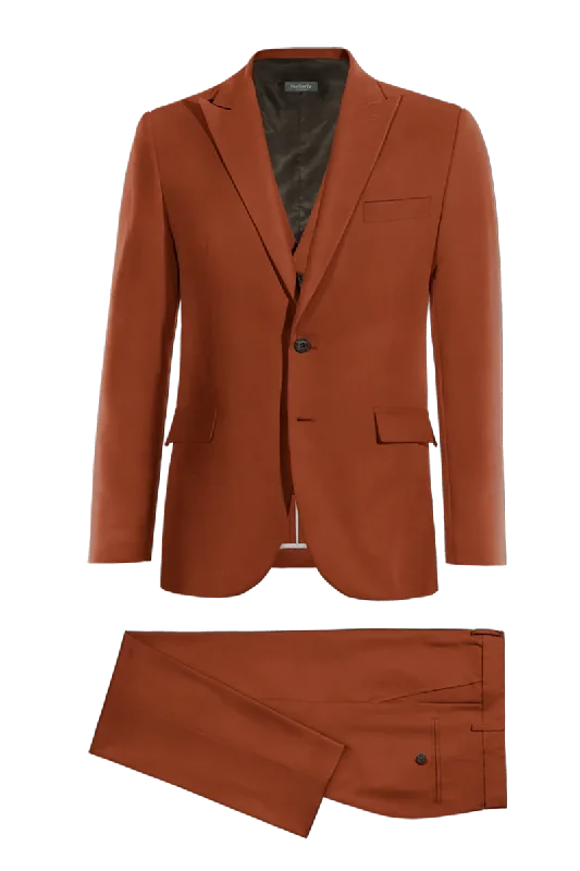 Terracotta Orange Slim fit 3 piece 2-Button Suit