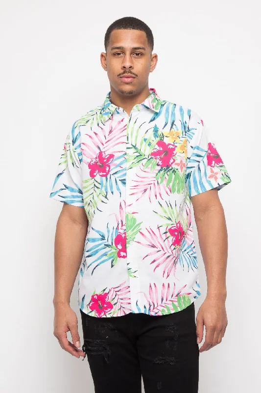 Tropical Floral Button Up