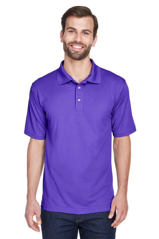 UltraClub Mens Cool & Dry Moisture Wicking Short Sleeve Polo Shirt - Purple