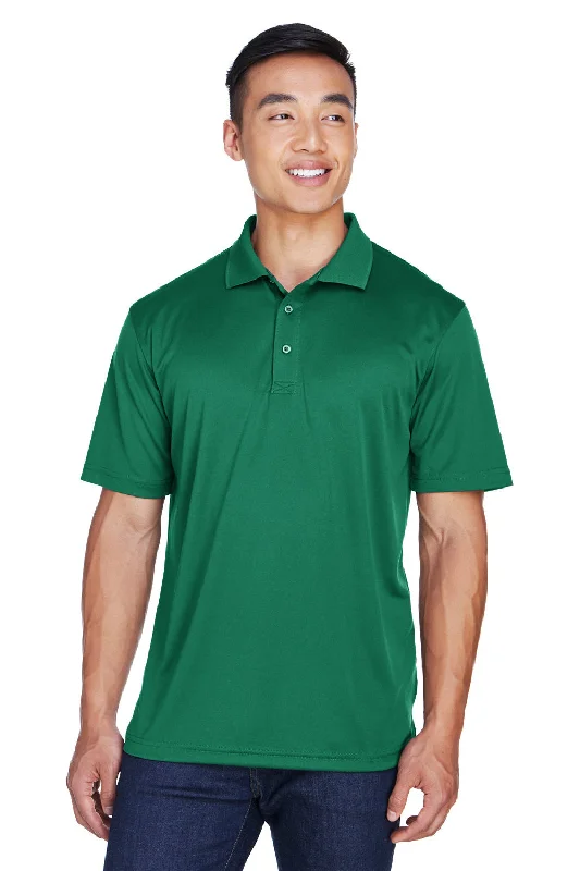 UltraClub Mens Cool & Dry Moisture Wicking Short Sleeve Polo Shirt - Forest Green