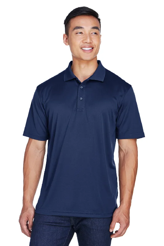 UltraClub Mens Cool & Dry Moisture Wicking Short Sleeve Polo Shirt - Navy Blue