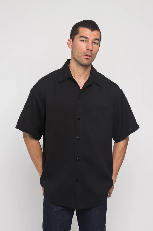 Western Casual Solid Short Sleeve Button Up Shirt