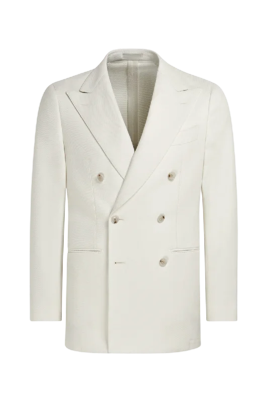 White Modern Fit Wool Double Breasted Suit