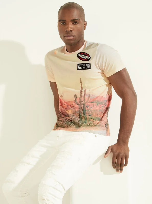 White Multi Desert Sunset T-Shirt