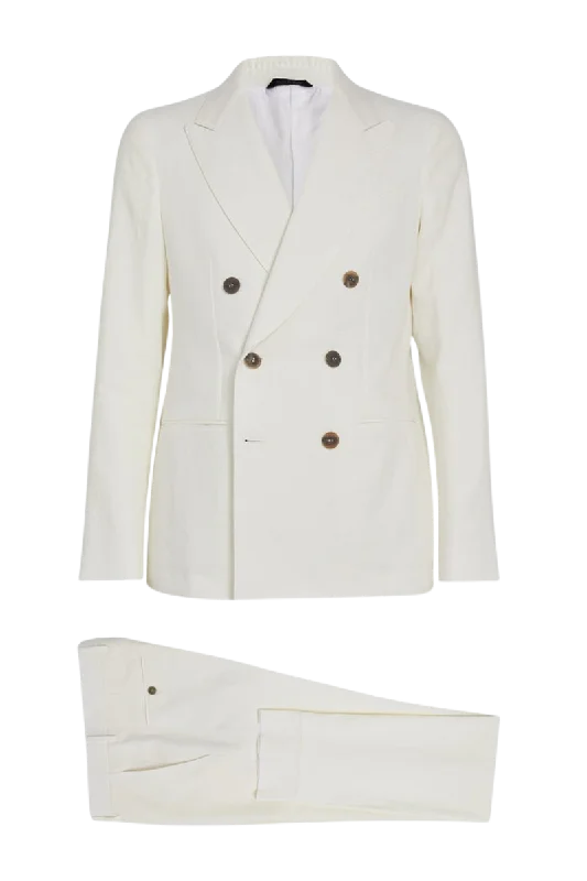 White Regular fit 2-Piece Double Breasted Suit