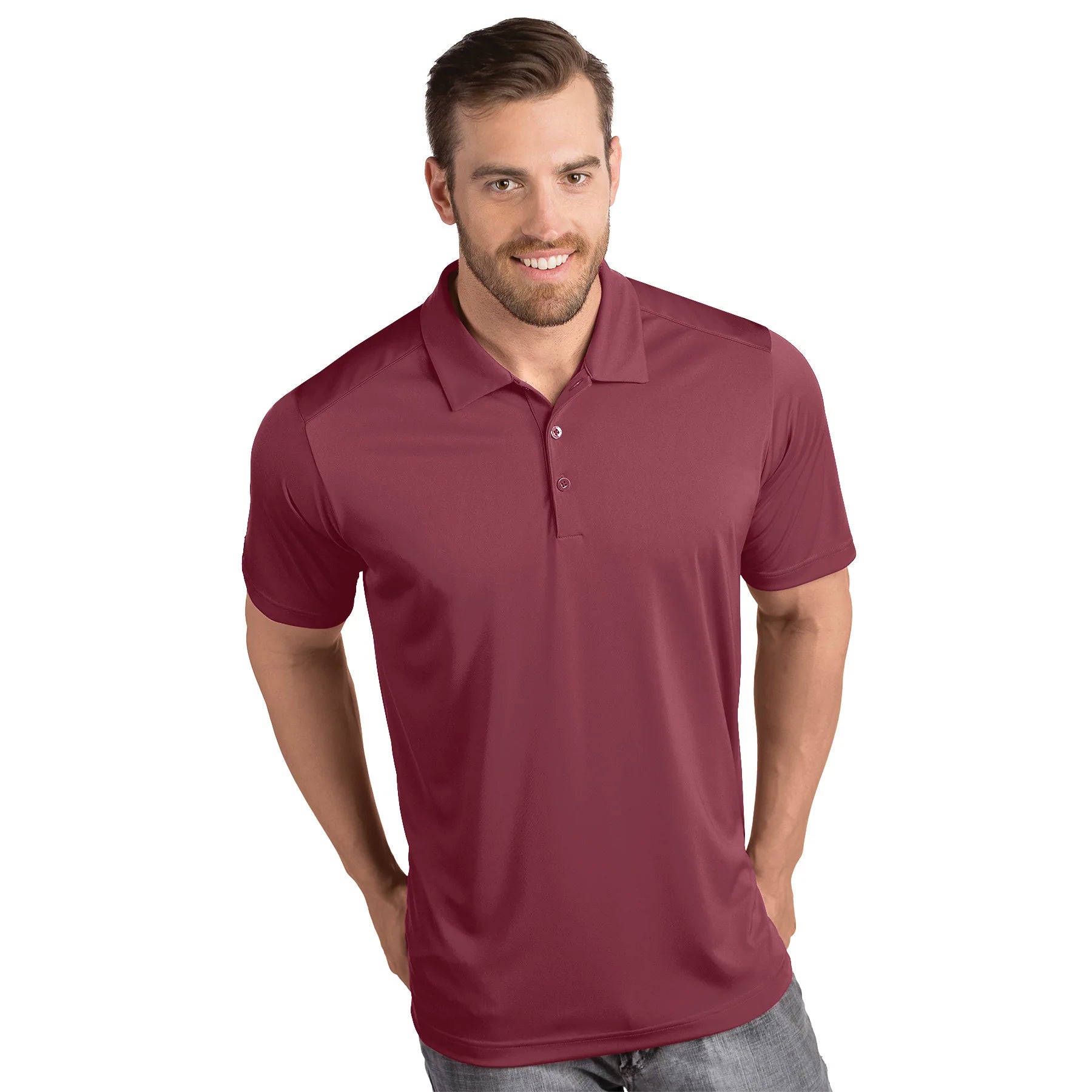 Antigua: Men's Essentials Polo - Tribute Cabernet 104197