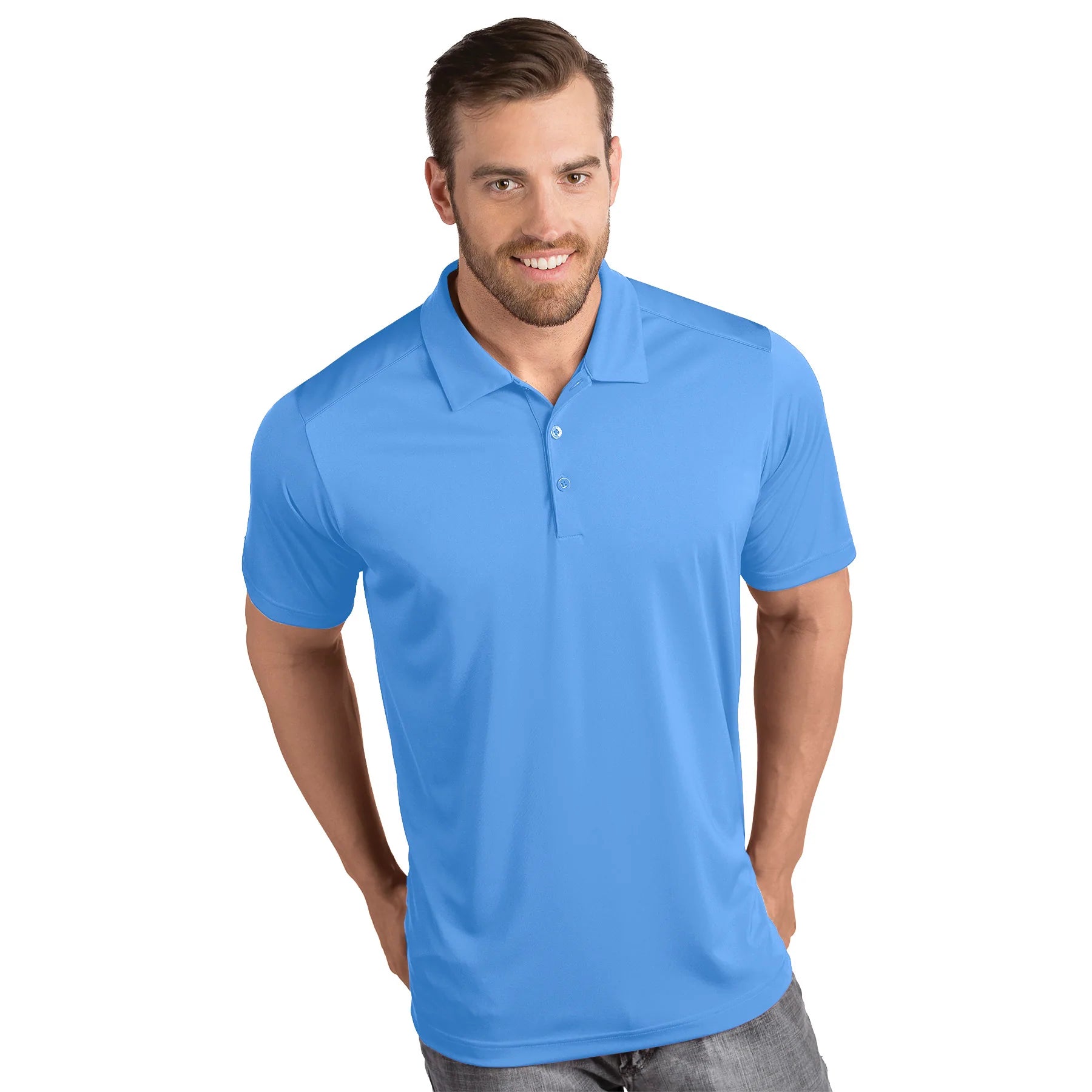 Antigua: Men's Essentials Polo - Tribute Columbia Blue 104197