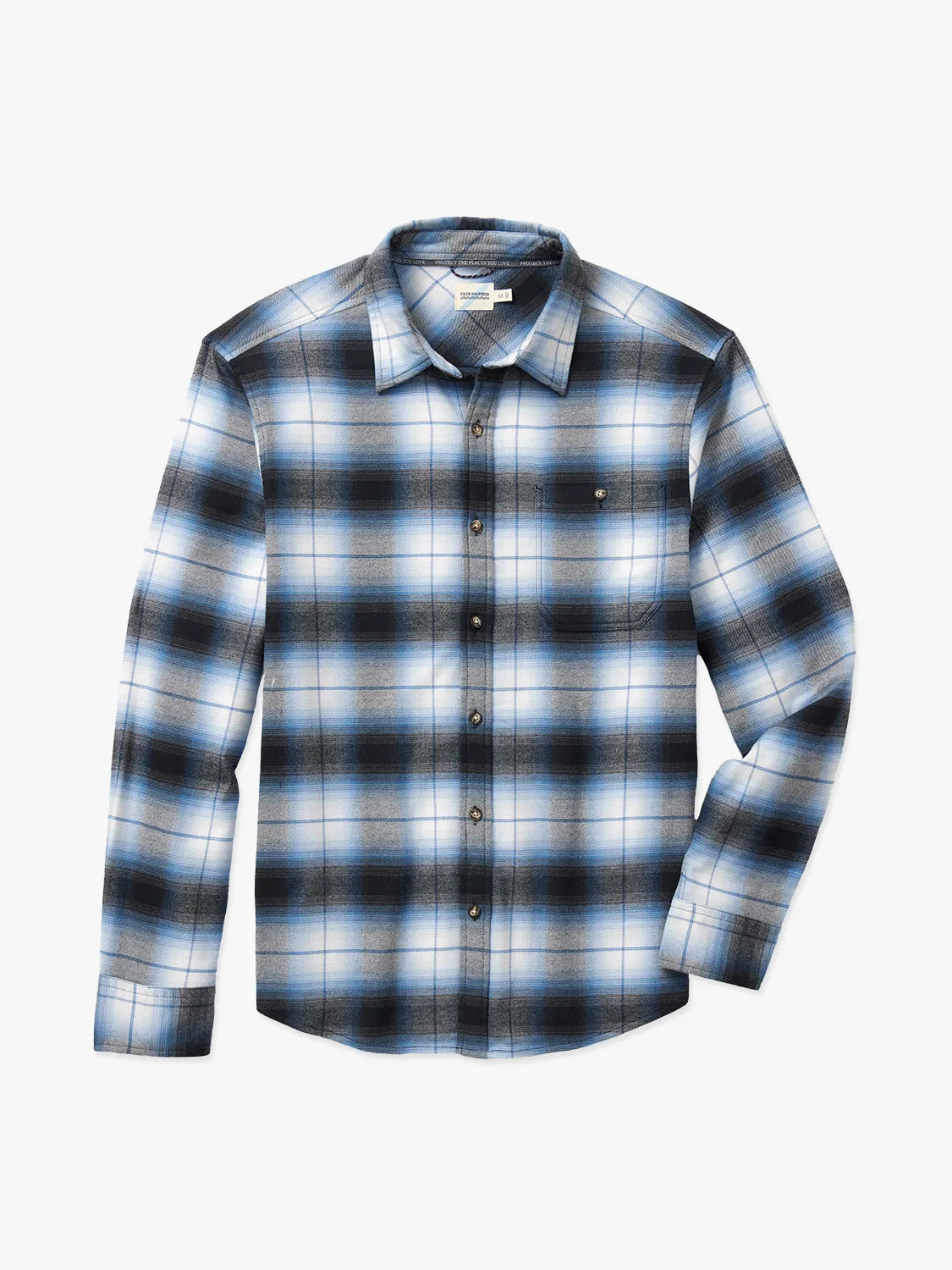 Seaside Lightweight Flannel | Smooth Blue Plaid